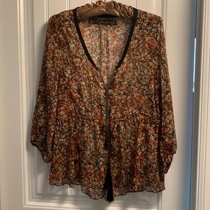 Patterson J. Kincaid Original zip up / tie very unique shirt